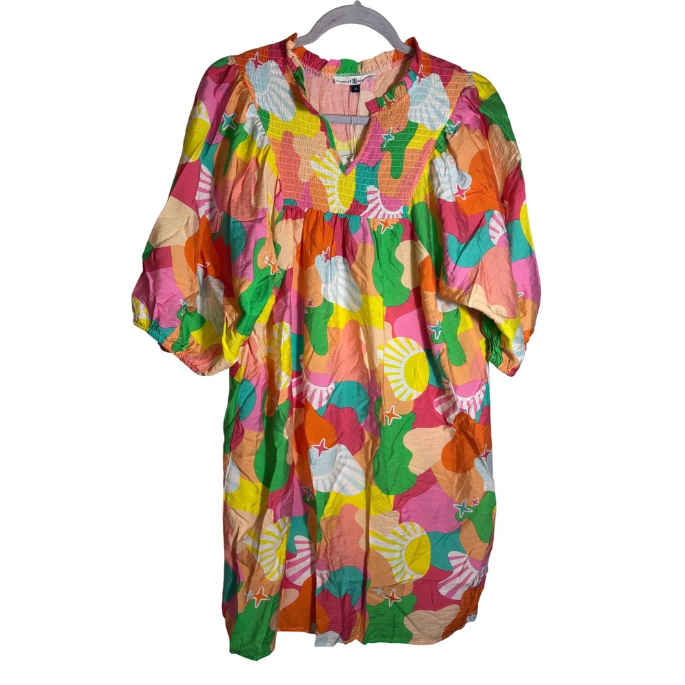 NWT Michelle McDowell Amelia Dress Fun Fun Fun Print Size Medium Beach Colorful